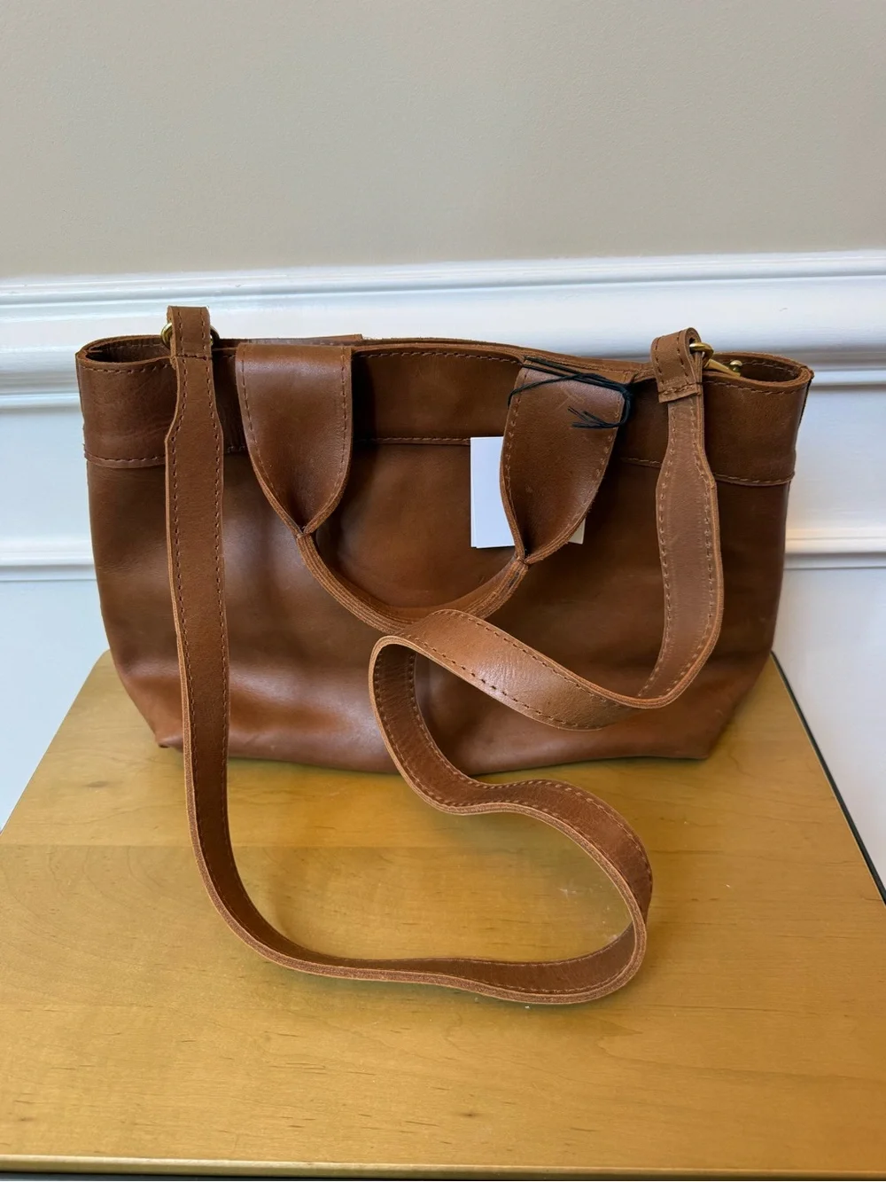 Raven + Lily Chestnut Brown Leather Tote